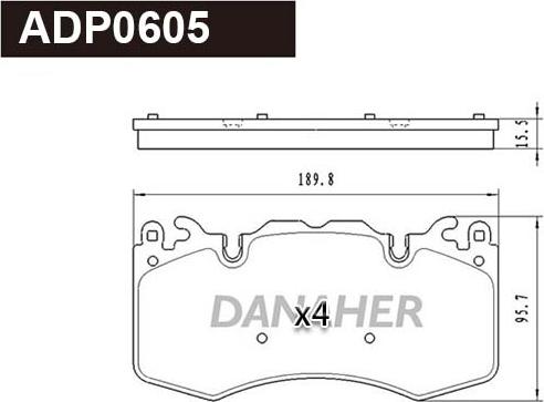 Danaher ADP0605 - Тормозные колодки, дисковые, комплект autodnr.net