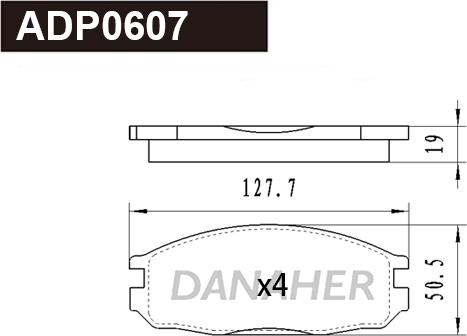 Danaher ADP0607 - Тормозные колодки, дисковые, комплект autodnr.net