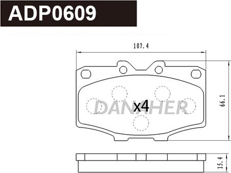 Danaher ADP0609 - Гальмівні колодки, дискові гальма autocars.com.ua