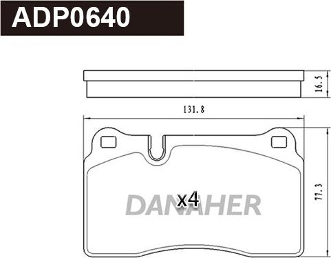 Danaher ADP0640 - Тормозные колодки, дисковые, комплект autodnr.net