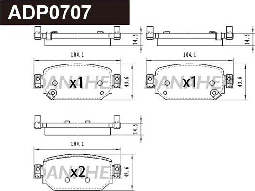 Danaher ADP0707 - Тормозные колодки, дисковые, комплект autodnr.net