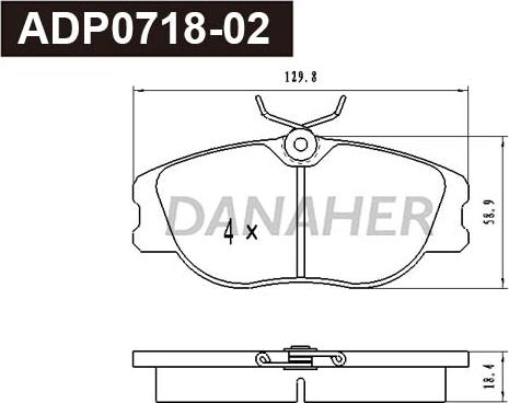 Danaher ADP0718-02 - Гальмівні колодки, дискові гальма autocars.com.ua