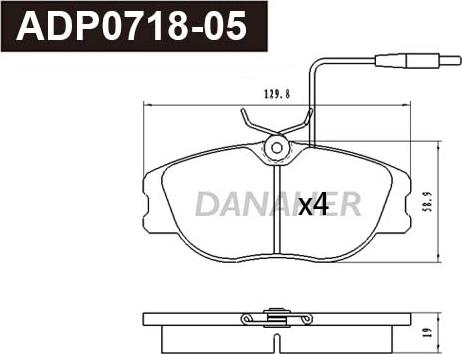 Danaher ADP0718-05 - Гальмівні колодки, дискові гальма autocars.com.ua