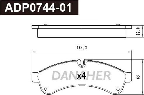 Danaher ADP0744-01 - Гальмівні колодки, дискові гальма autocars.com.ua