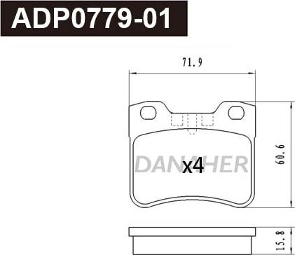 Danaher ADP0779-01 - Гальмівні колодки, дискові гальма autocars.com.ua