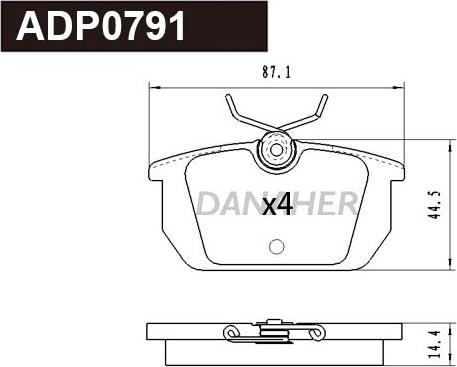 Danaher ADP0791 - Гальмівні колодки, дискові гальма autocars.com.ua