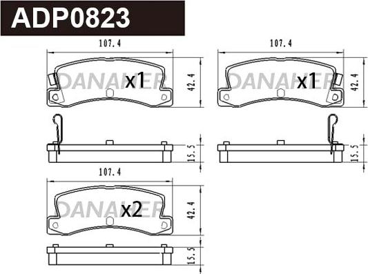 Danaher ADP0823 - Гальмівні колодки, дискові гальма autocars.com.ua