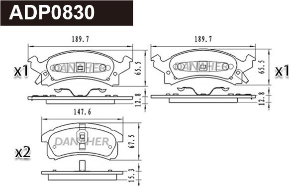 Danaher ADP0830 - Гальмівні колодки, дискові гальма autocars.com.ua