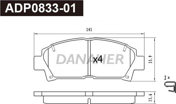 Danaher ADP0833-01 - Гальмівні колодки, дискові гальма autocars.com.ua