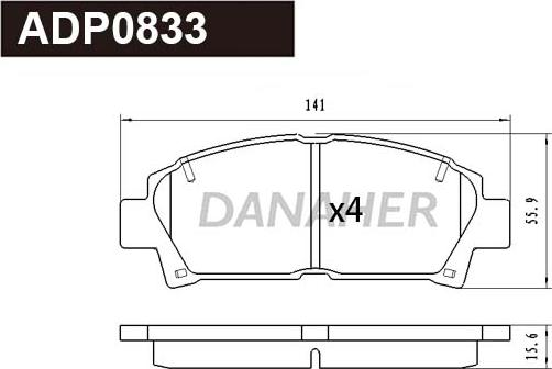 Danaher ADP0833 - Гальмівні колодки, дискові гальма autocars.com.ua