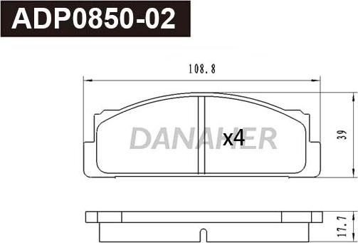 Danaher ADP0850-02 - Гальмівні колодки, дискові гальма autocars.com.ua