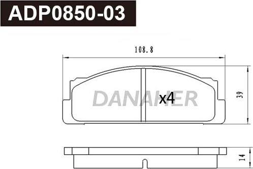 Danaher ADP0850-03 - Гальмівні колодки, дискові гальма autocars.com.ua