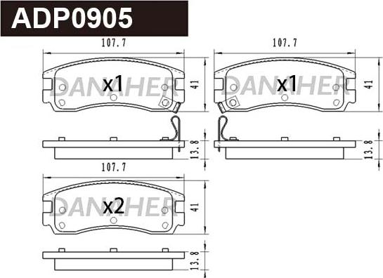 Danaher ADP0905 - Гальмівні колодки, дискові гальма autocars.com.ua