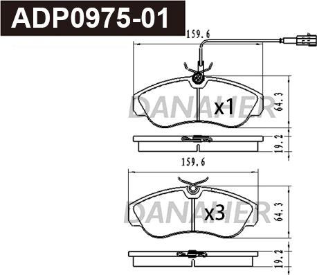 Danaher ADP0975-01 - Гальмівні колодки, дискові гальма autocars.com.ua