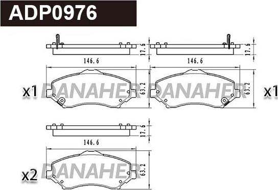 Danaher ADP0976 - Гальмівні колодки, дискові гальма autocars.com.ua