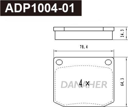 Danaher ADP1004-01 - Гальмівні колодки, дискові гальма autocars.com.ua