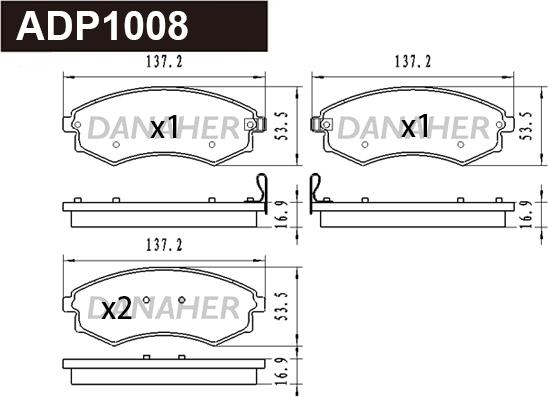 Danaher ADP1008 - Гальмівні колодки, дискові гальма autocars.com.ua