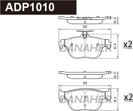 Danaher ADP1010 - Гальмівні колодки, дискові гальма autocars.com.ua