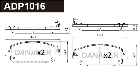 Danaher ADP1016 - Гальмівні колодки, дискові гальма autocars.com.ua