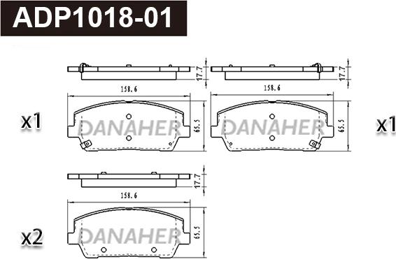 Danaher ADP1018-01 - Гальмівні колодки, дискові гальма autocars.com.ua