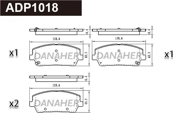 Danaher ADP1018 - Гальмівні колодки, дискові гальма autocars.com.ua