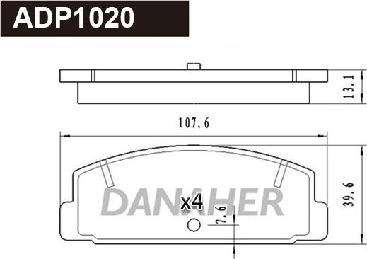 Danaher ADP1020 - Гальмівні колодки, дискові гальма autocars.com.ua