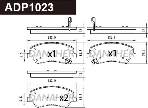 Danaher ADP1023 - Гальмівні колодки, дискові гальма autocars.com.ua