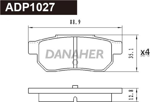 Danaher ADP1027 - Гальмівні колодки, дискові гальма autocars.com.ua