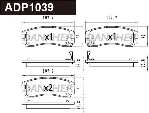 Danaher ADP1039 - Гальмівні колодки, дискові гальма autocars.com.ua