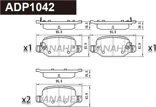 Danaher ADP1042 - Гальмівні колодки, дискові гальма autocars.com.ua