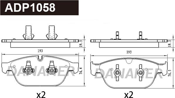 Danaher ADP1058 - Тормозные колодки, дисковые, комплект autodnr.net