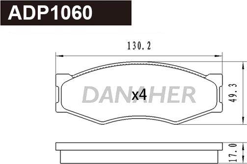 Danaher ADP1060 - Гальмівні колодки, дискові гальма autocars.com.ua