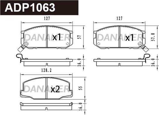 Danaher ADP1063 - Тормозные колодки, дисковые, комплект autodnr.net