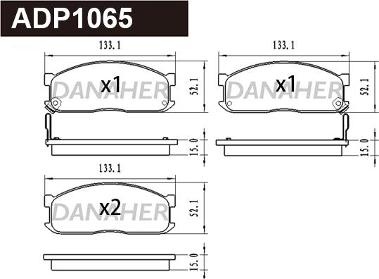 Danaher ADP1065 - Гальмівні колодки, дискові гальма autocars.com.ua