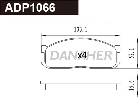 Danaher ADP1066 - Гальмівні колодки, дискові гальма autocars.com.ua