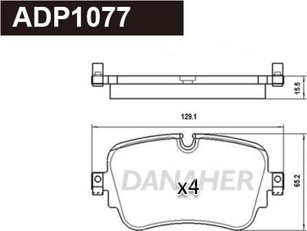 Danaher ADP1077 - Гальмівні колодки, дискові гальма autocars.com.ua