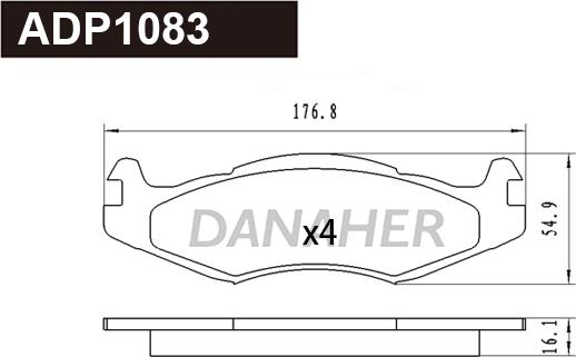 Danaher ADP1083 - Гальмівні колодки, дискові гальма autocars.com.ua