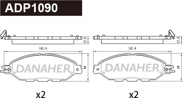 Danaher ADP1090 - Гальмівні колодки, дискові гальма autocars.com.ua