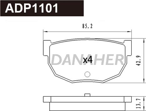 Danaher ADP1101 - Гальмівні колодки, дискові гальма autocars.com.ua