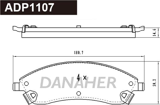 Danaher ADP1107 - Гальмівні колодки, дискові гальма autocars.com.ua