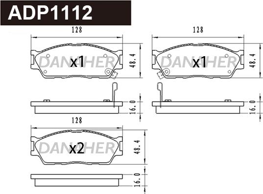 Danaher ADP1112 - Гальмівні колодки, дискові гальма autocars.com.ua