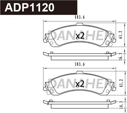 Danaher ADP1120 - Гальмівні колодки, дискові гальма autocars.com.ua