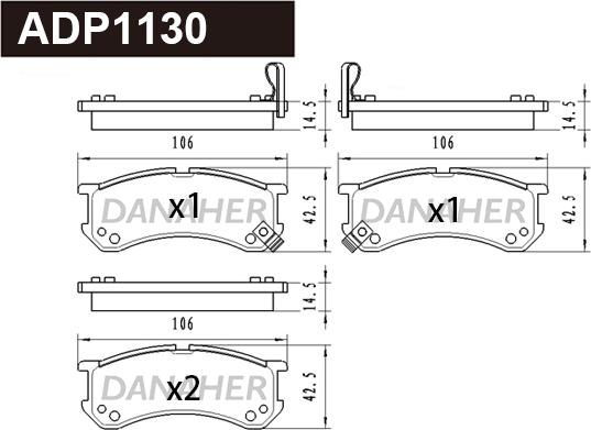 Danaher ADP1130 - Гальмівні колодки, дискові гальма autocars.com.ua