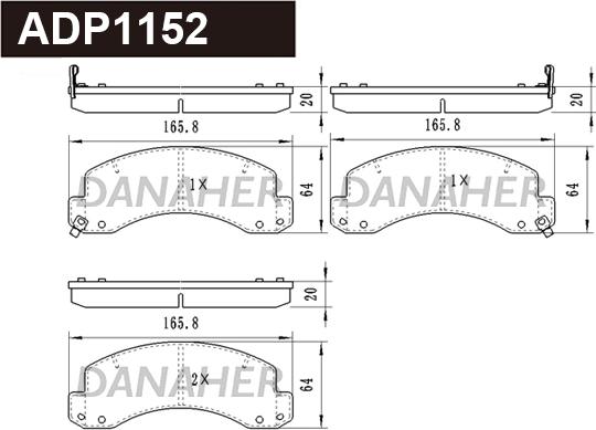 Danaher ADP1152 - Гальмівні колодки, дискові гальма autocars.com.ua