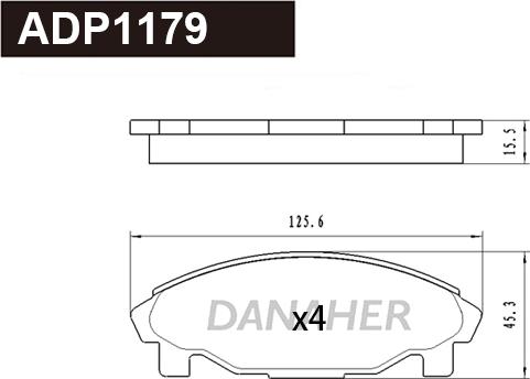 Danaher ADP1179 - Тормозные колодки, дисковые, комплект autodnr.net