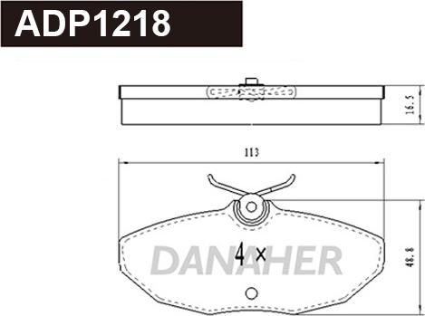 Danaher ADP1218 - Гальмівні колодки, дискові гальма autocars.com.ua