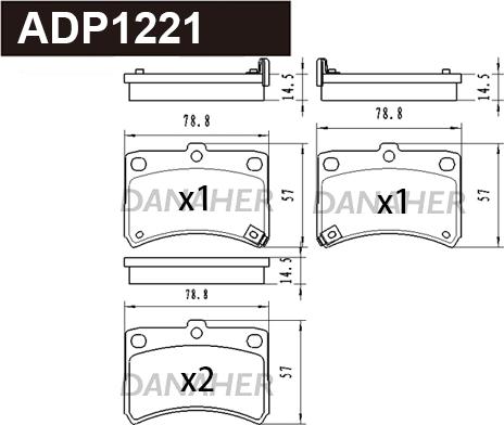 Danaher ADP1221 - Гальмівні колодки, дискові гальма autocars.com.ua