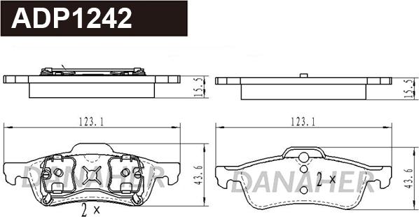 Danaher ADP1242 - Гальмівні колодки, дискові гальма autocars.com.ua