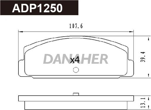 Danaher ADP1250 - Гальмівні колодки, дискові гальма autocars.com.ua
