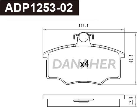 Danaher ADP1253-02 - Гальмівні колодки, дискові гальма autocars.com.ua